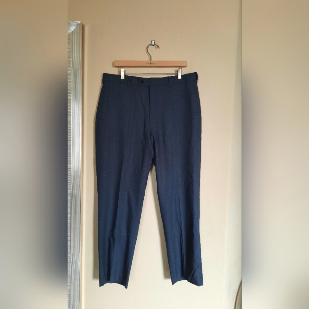JRL 100% Worsted Wool Dark Gray Trouser Slacks Pants Office Career Professional